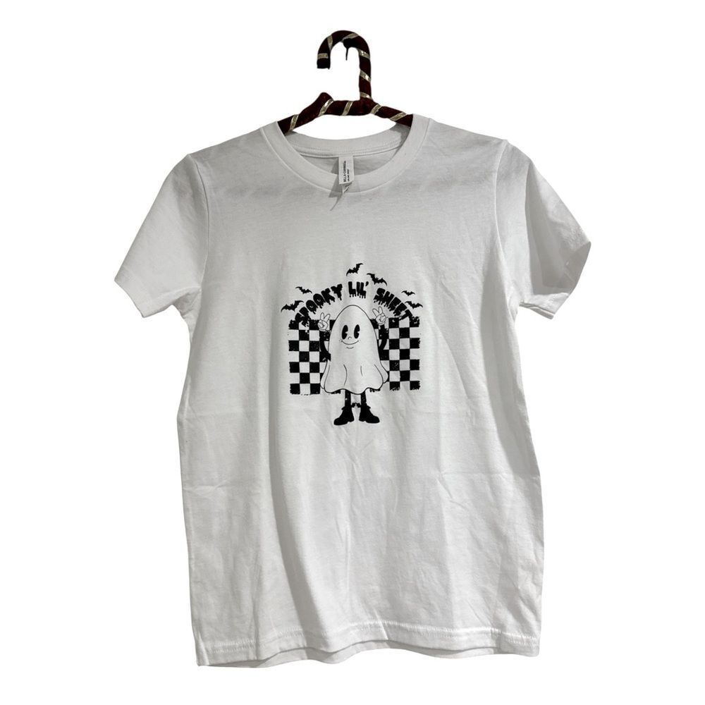 Bella Canvas White Ghost Graphic Tee NWOT